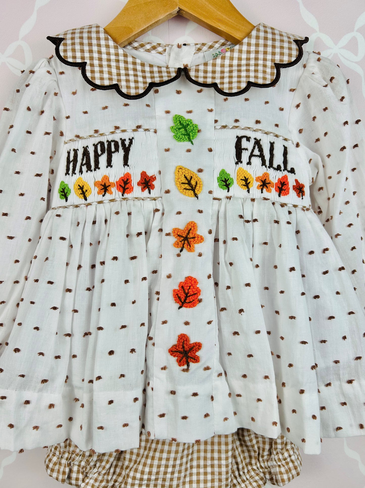 Happy Fall Swiss dot Bloomer Set