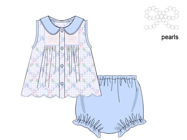 PO1230 Spring Floral and Bows Bloomer Set PREORDER