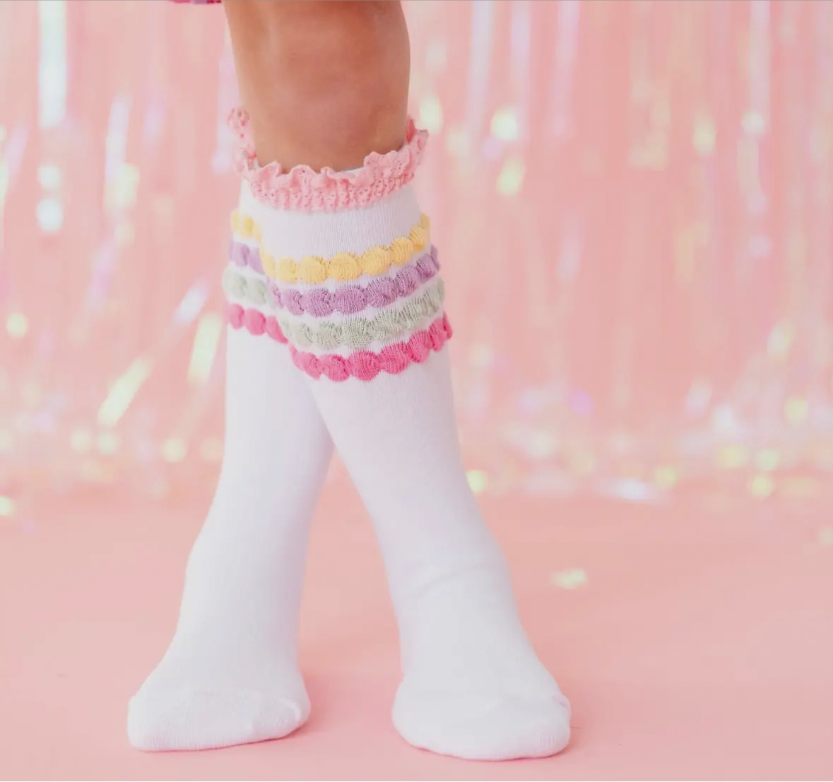 Little Stocking Co. Pastel Bubble Lace Socks