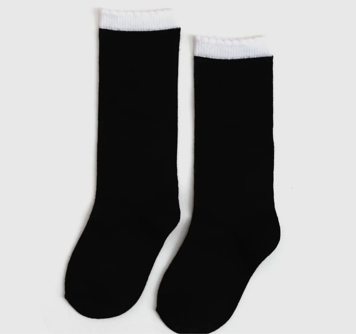 Little Stocking Co Black/White Knee Socks
