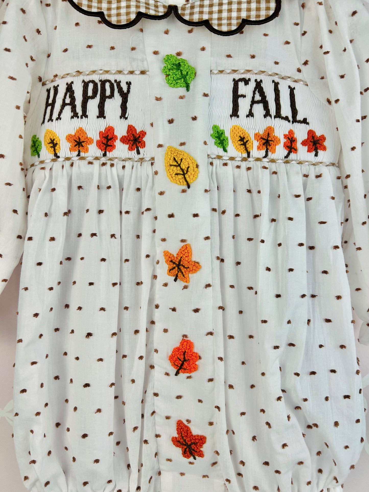 Happy Fall Swiss dot Bubble