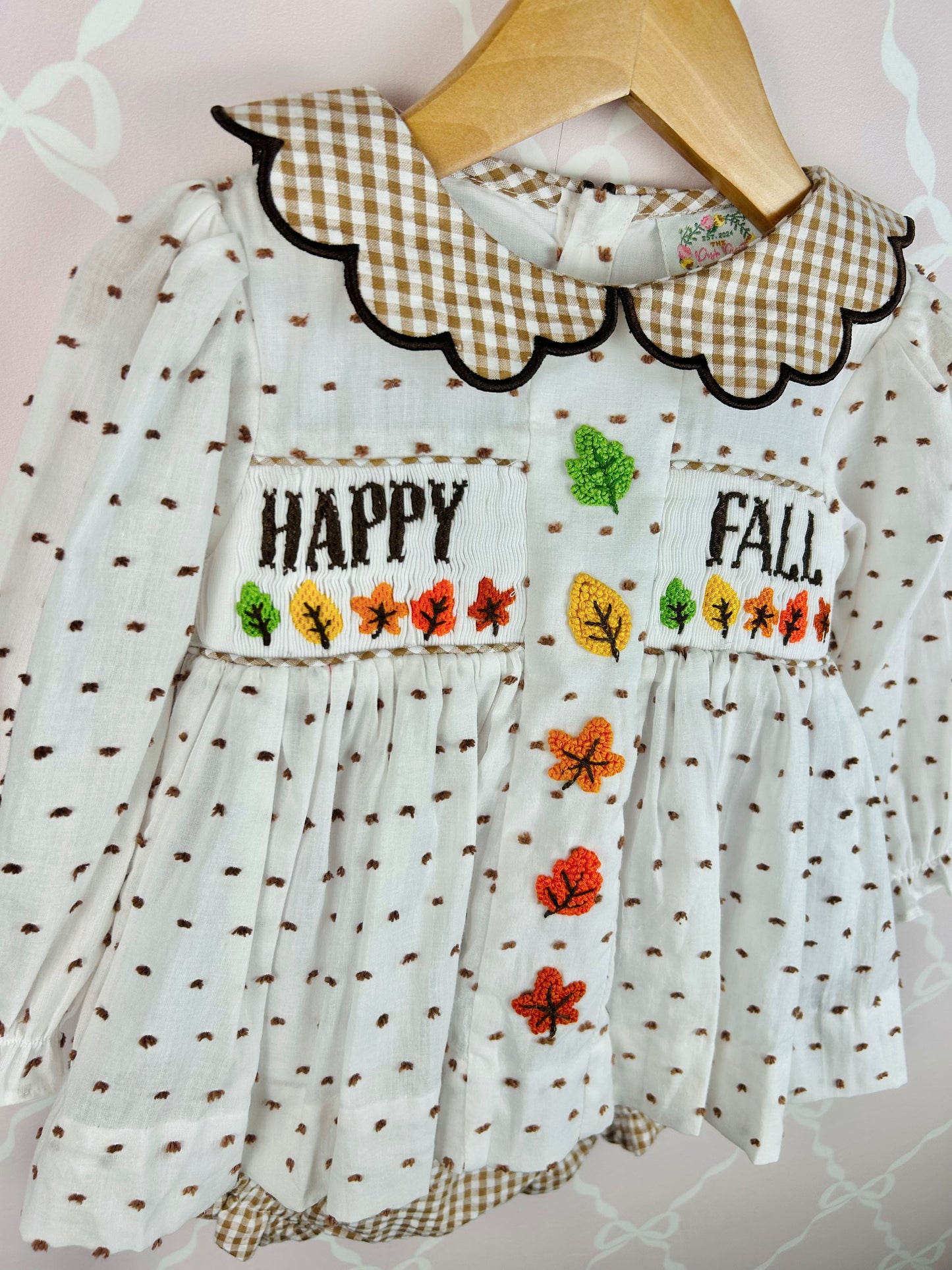 Happy Fall Swiss dot Bloomer Set