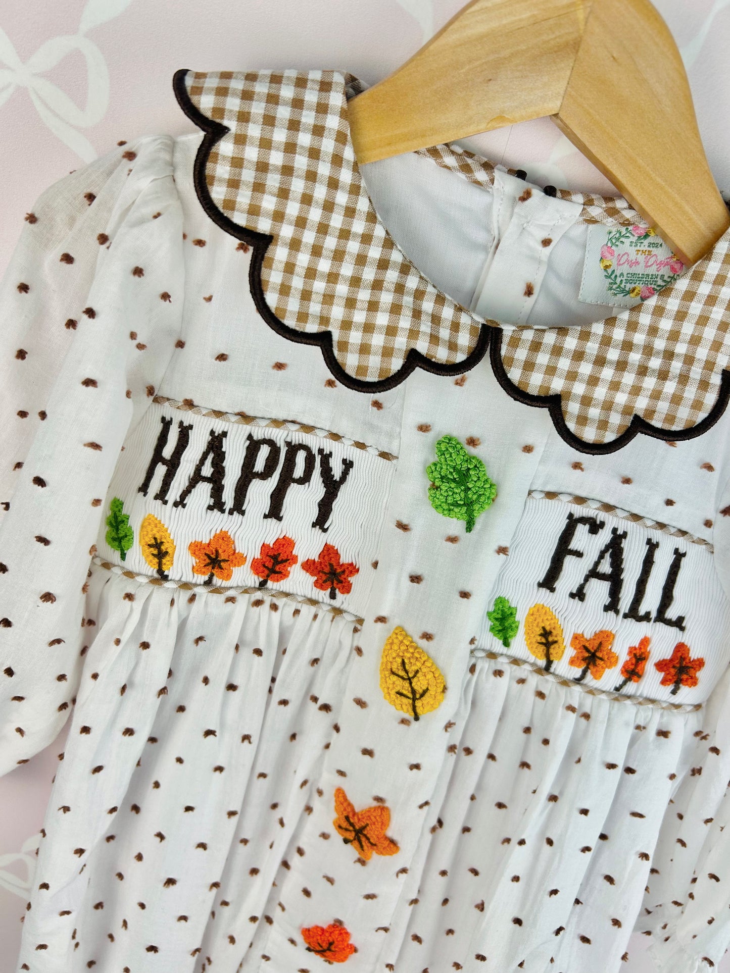 Happy Fall Swiss dot Bubble