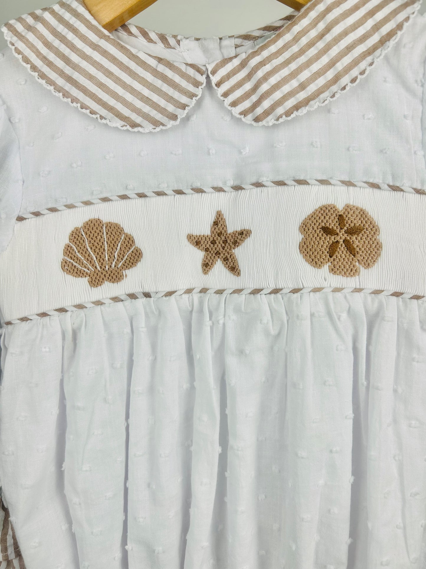 Sea Shore White Swiss Dot