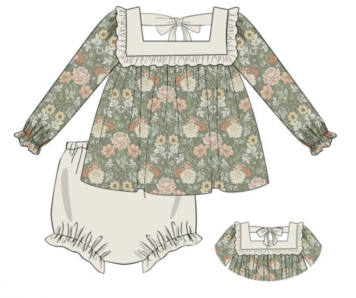 Sage Floral Bloomer