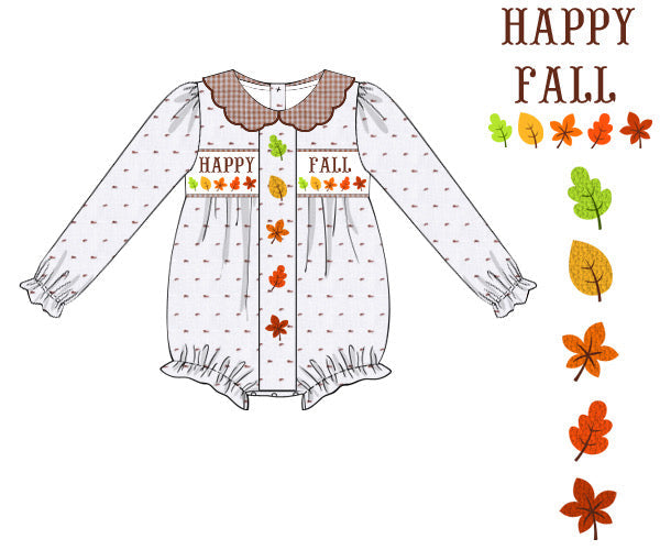 Happy Fall Swiss dot Bubble