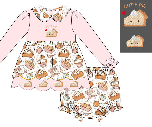 Cutie Pie Long Sleeve Bloomer Set