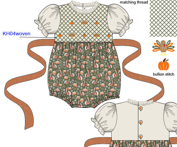 PO1223 Turkey and Pumpkins Bubble PREORDER