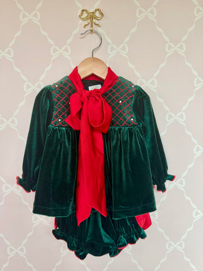 Velvet and Satin Bloomer Set