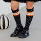 Little Stocking Co. Pumpkin Dot Knee Socks