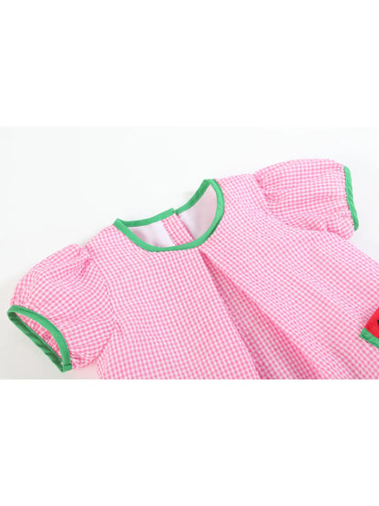 Pink Watermelon Dress and Diaper Cover Set