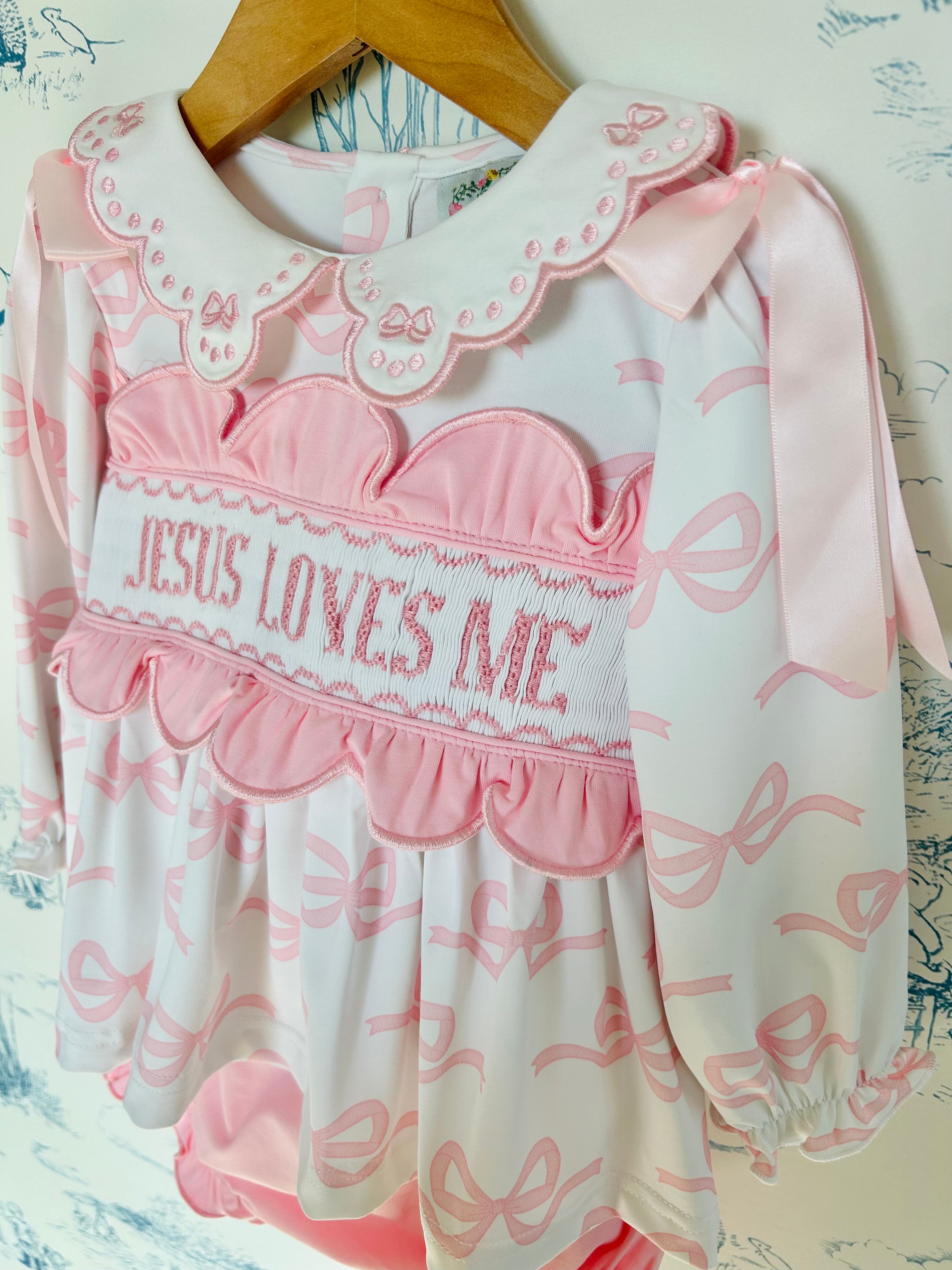Jesus Loves Me Girls Bloomer Set