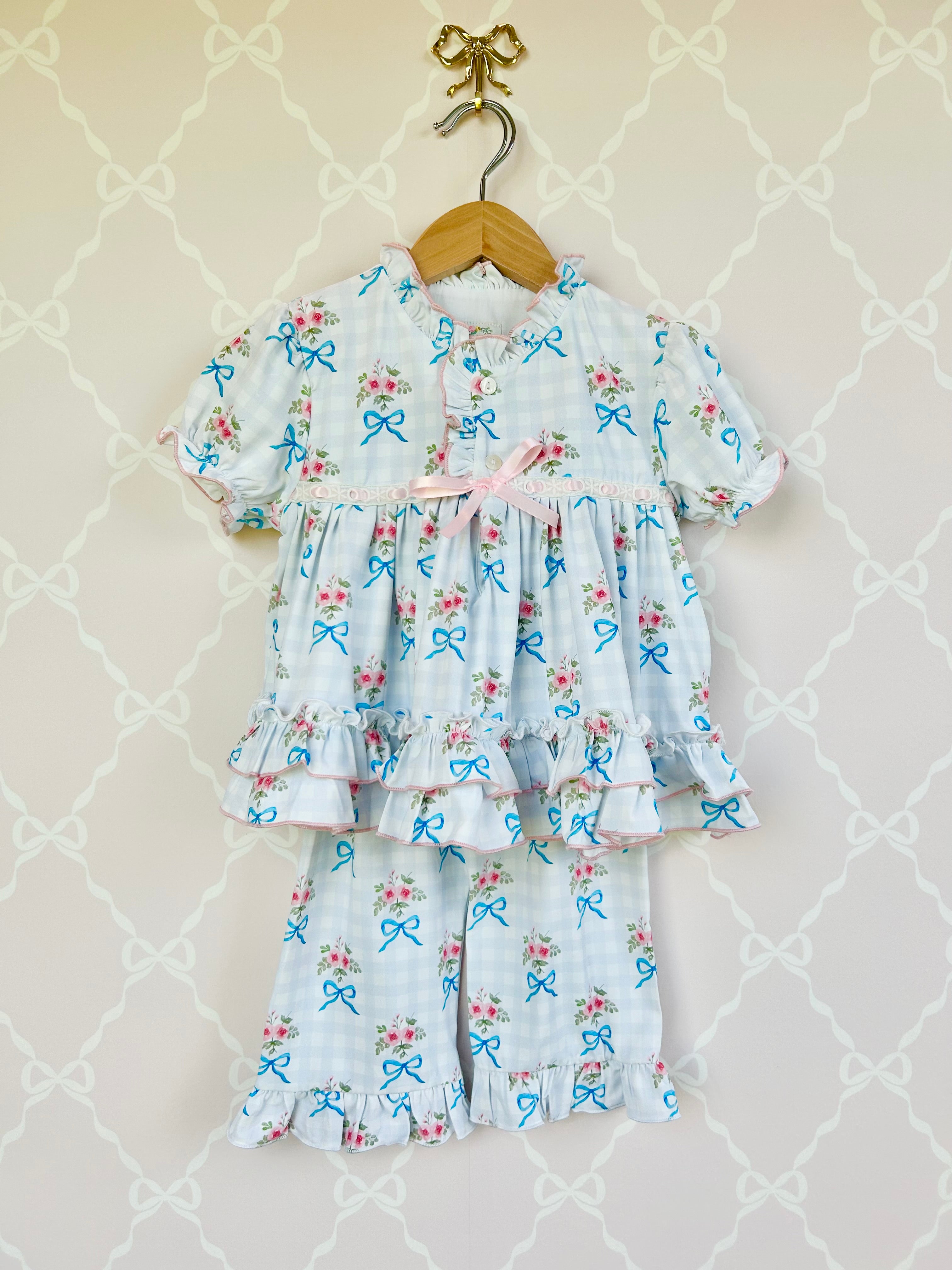 Girls Floral Bow Pajamas