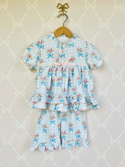Girls Floral Bow Pajamas