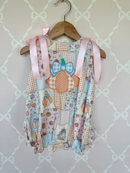 Patchwork Pumpkin Short Sleeve Bubble