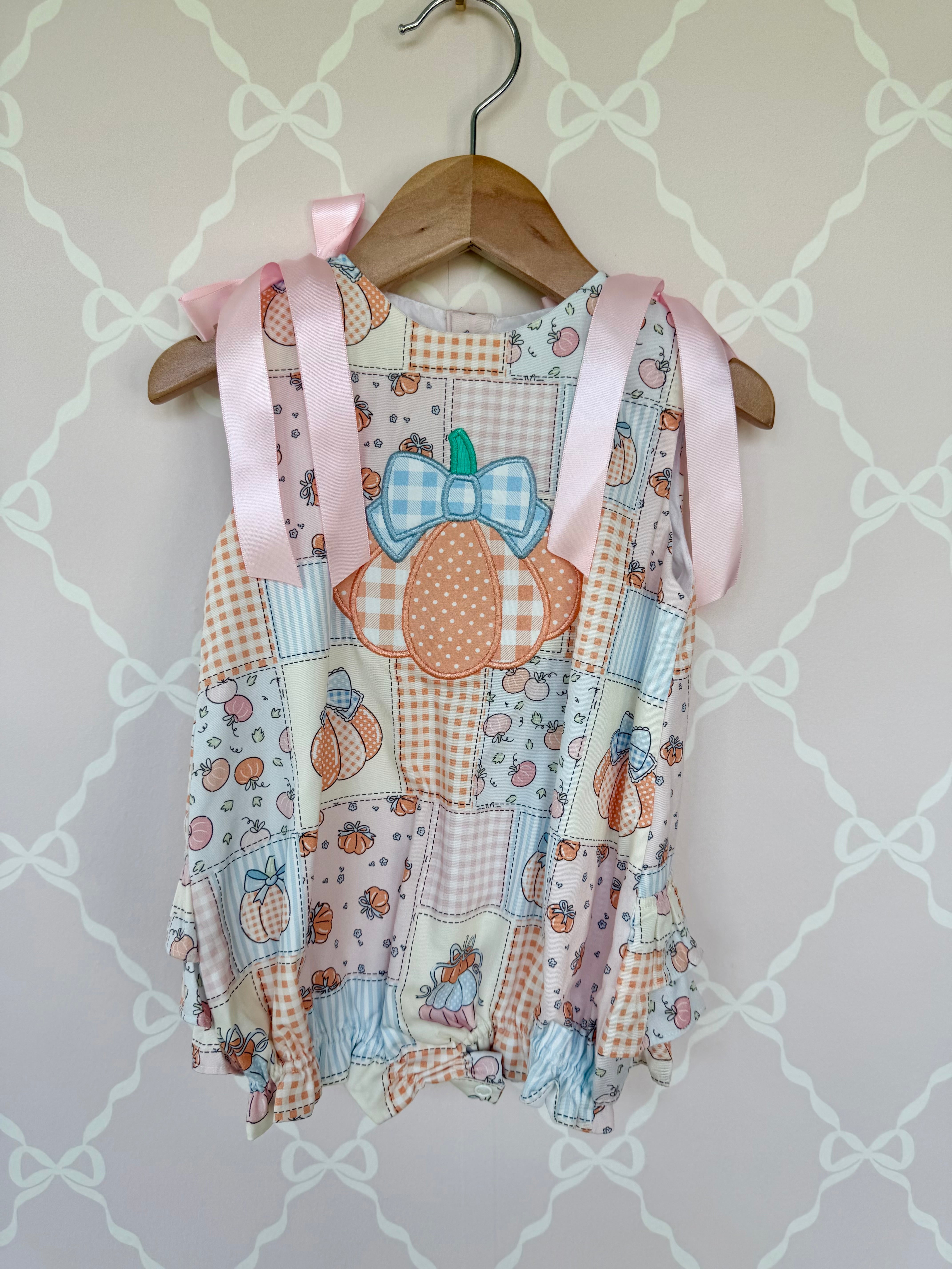 Patchwork Pumpkin Short Sleeve Bubble