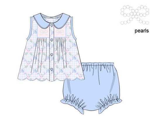 PO1230 Spring Floral and Bows Bloomer Set PREORDER