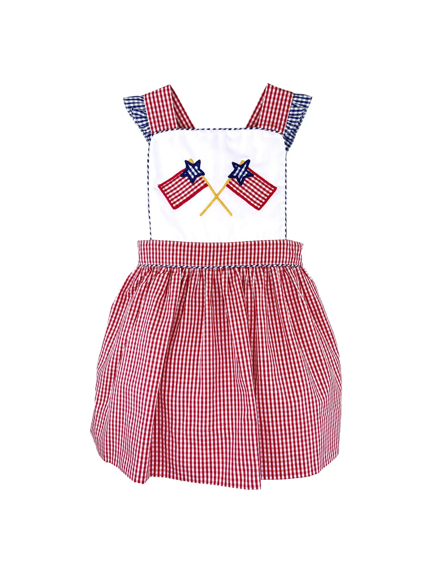 Patriotic Dress with Flag Appliques