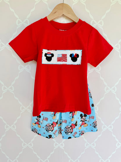 All American Mouse Boys Shorts Set