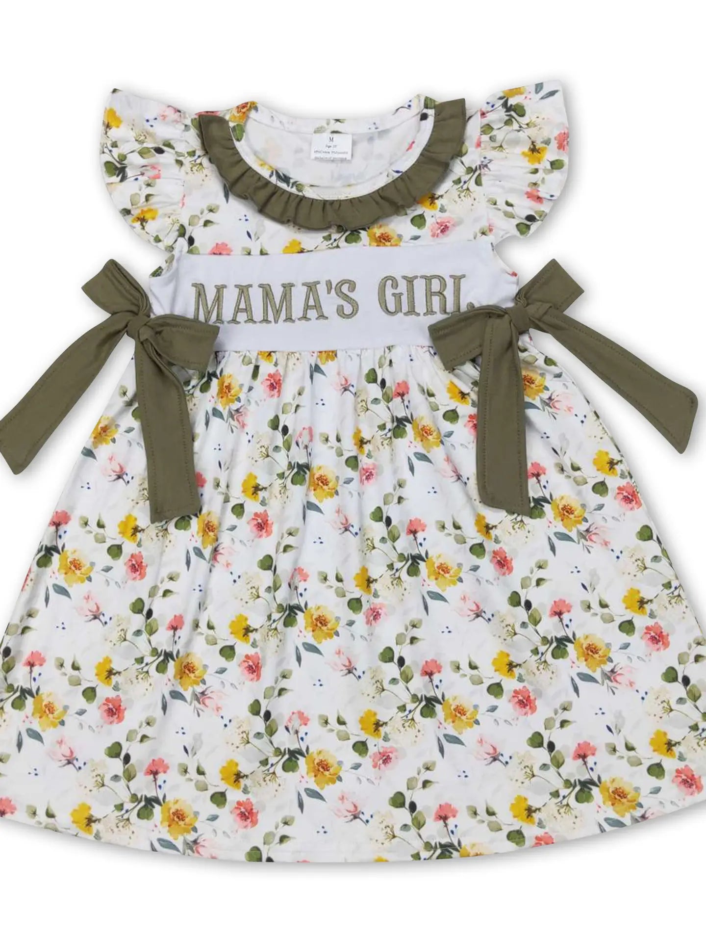 Mama's Girl Embroidery Floral Dress