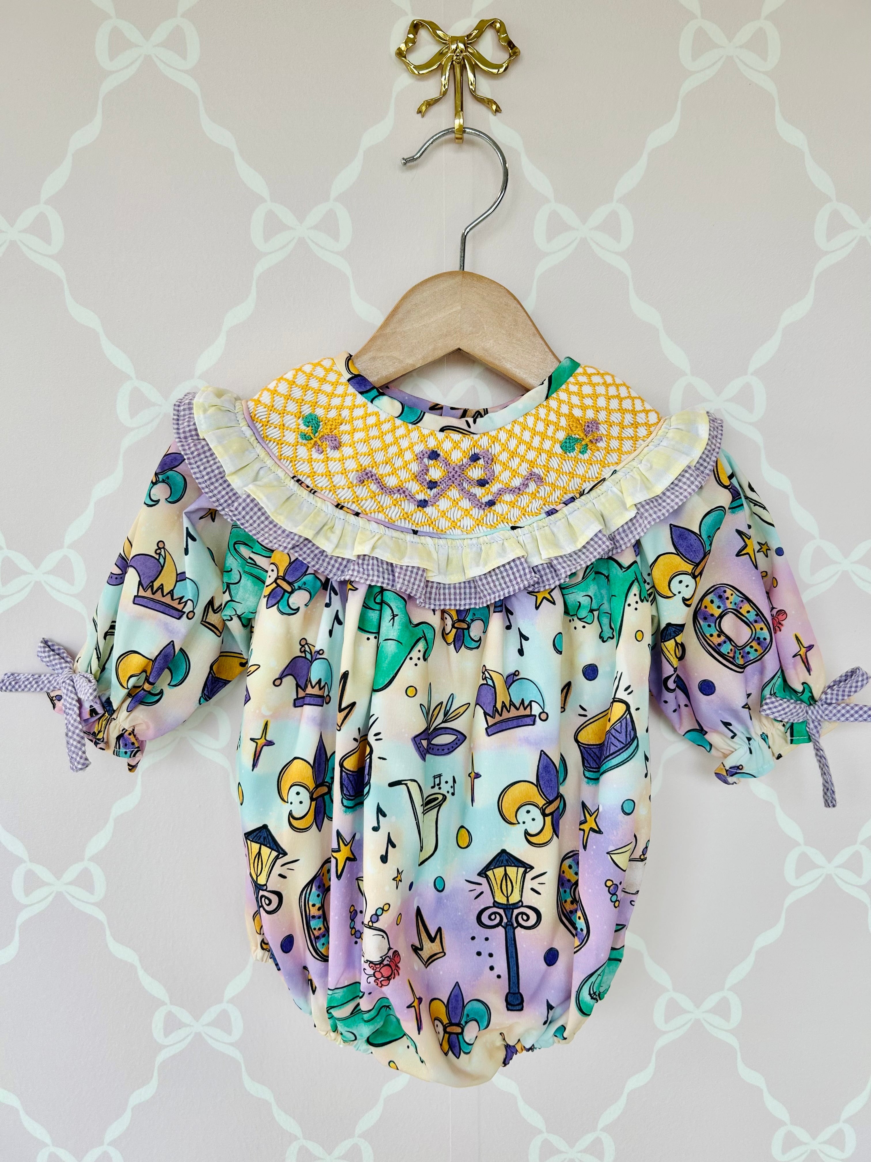 Mardi Gras Smocked Bubble