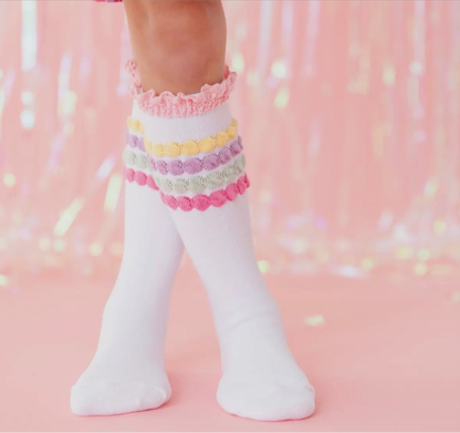 Little Stocking Co. Pastel Bubble Lace Socks