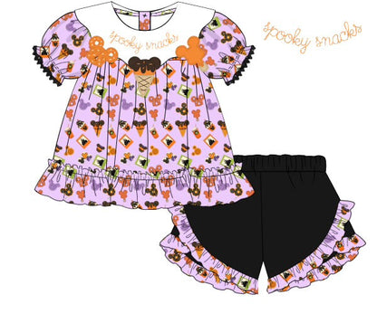Spooky Snacks Shorts Set