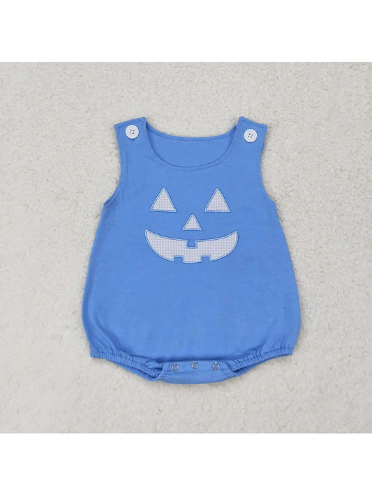 Blue Embroidered Jack O Lantern Bubble