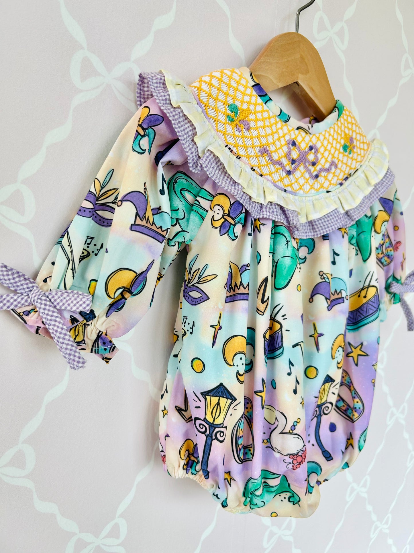 Mardi Gras Smocked Bubble