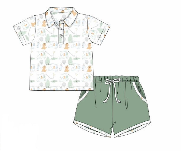 PO0215 Par-Tee Pups Boys Short Set PREORDER—ETA: February