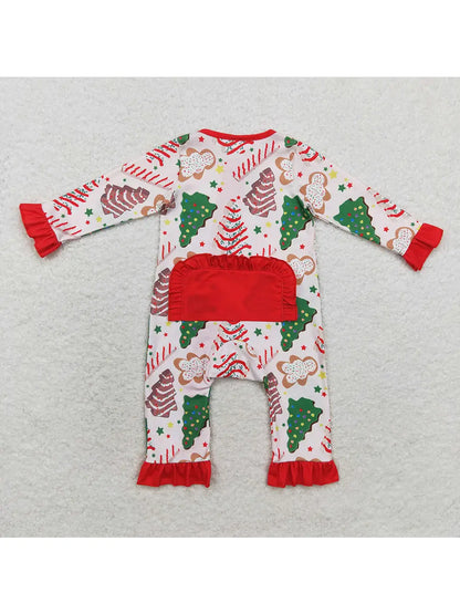 Christmas Tree Cake Long Sleeve Romper