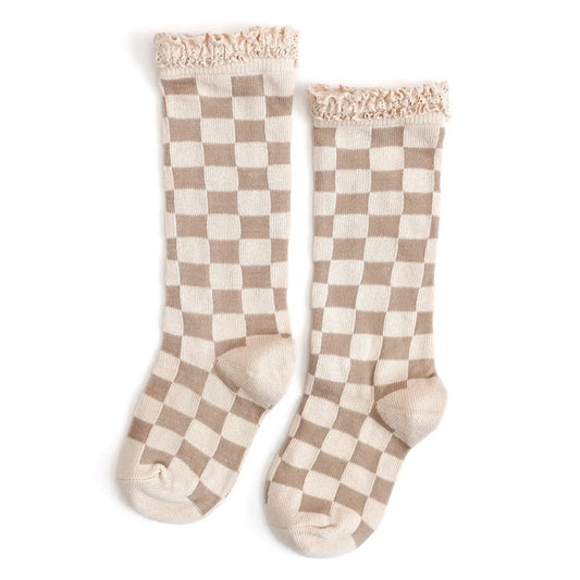 Little Stocking Co. Checkered Lace Socks