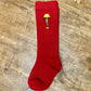 Christmas Story Embroidered Socks- red