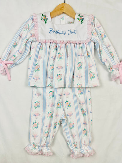 Birthday Girl Embroidered Pajamas