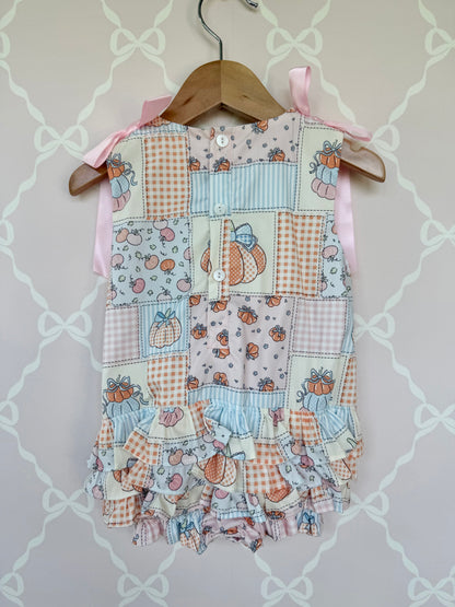 Patchwork Pumpkin Short Sleeve Bubble