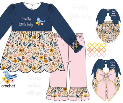 Pretty Little Fall Baby Pants Set