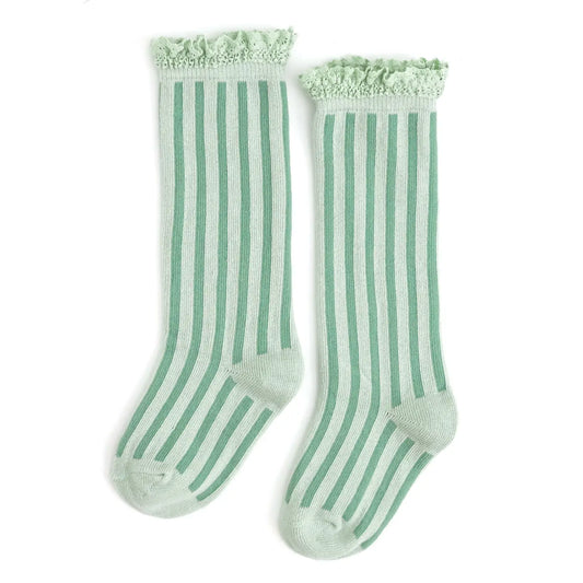 Little Stocking Co. Mint Striped Socks