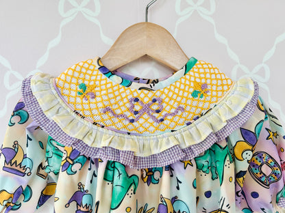 Mardi Gras Smocked Bubble