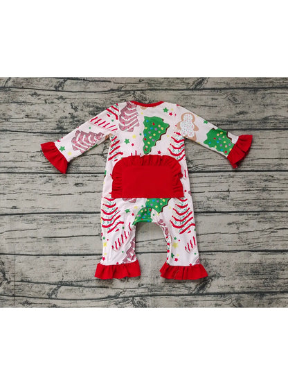 Christmas Tree Cake Long Sleeve Romper