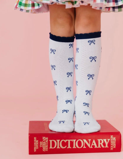 Little Stocking Co. Navy Bow Socks