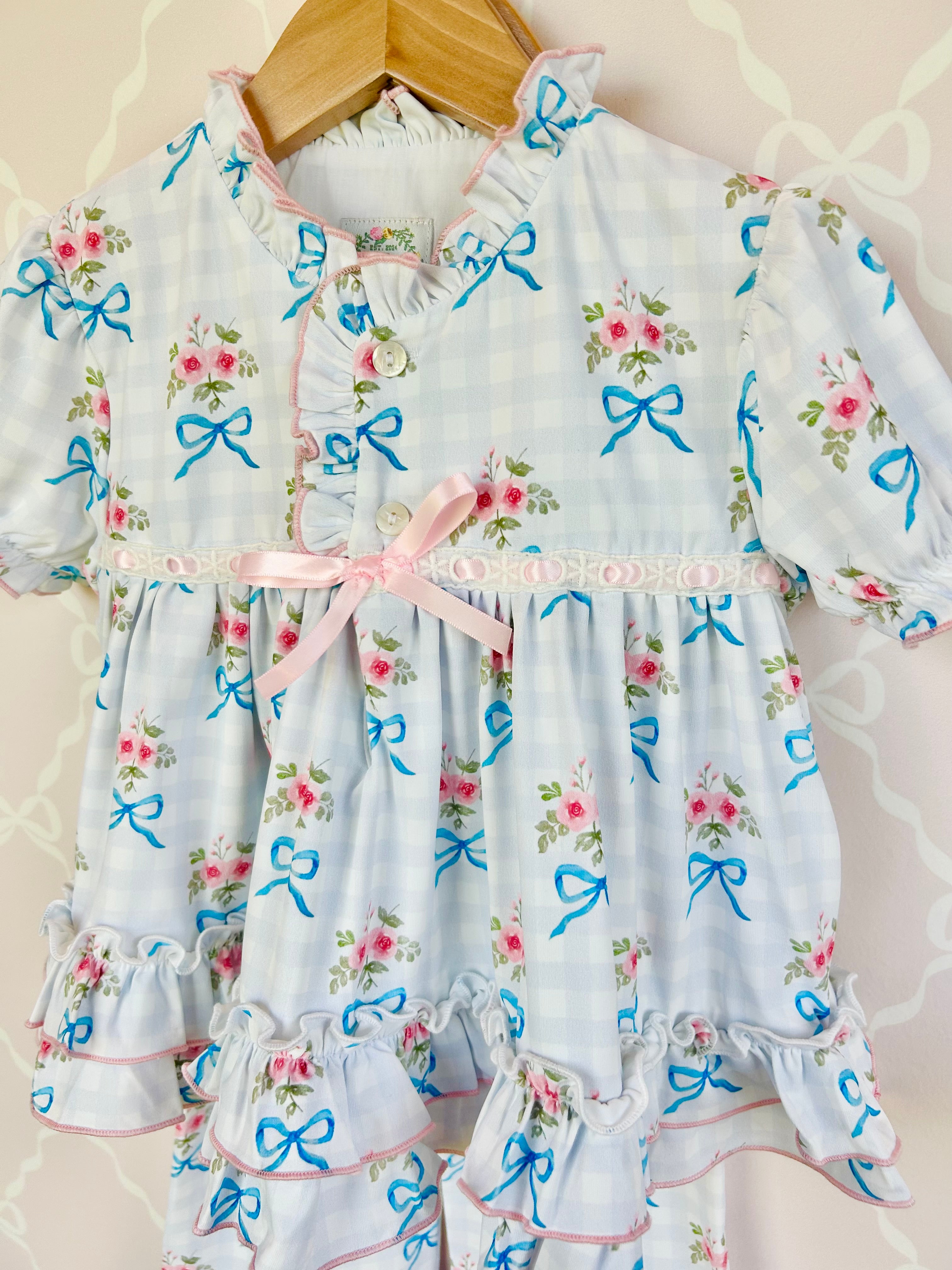 Girls Floral Bow Pajamas
