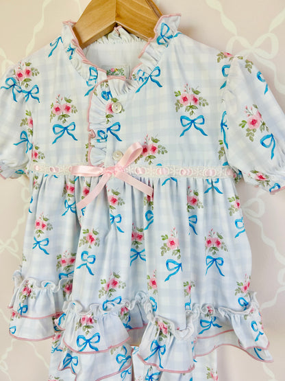 Girls Floral Bow Pajamas