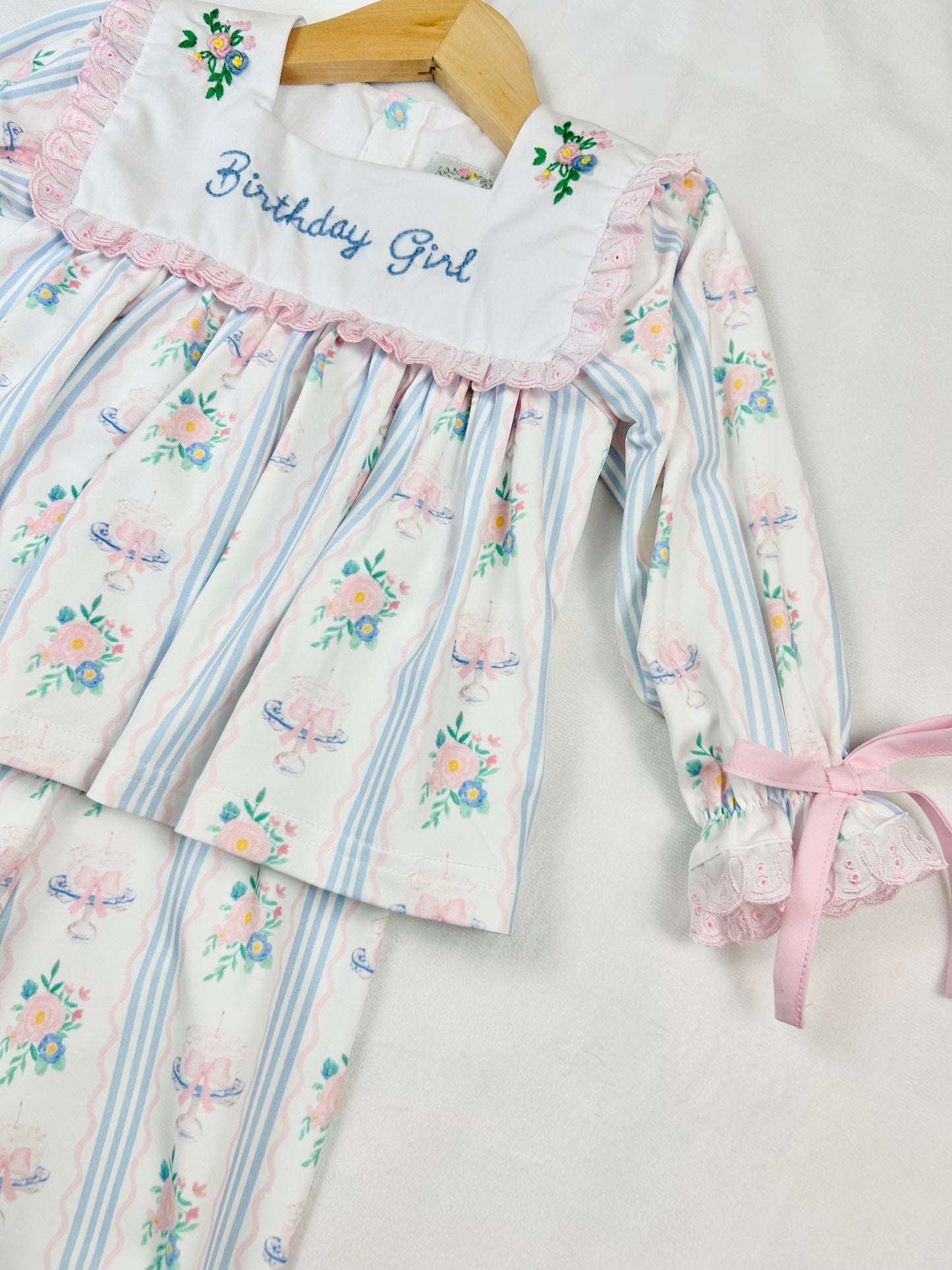 Birthday Girl Embroidered Pajamas