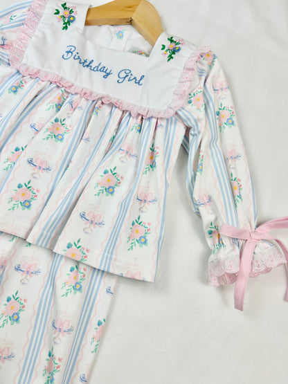 Birthday Girl Embroidered Pajamas