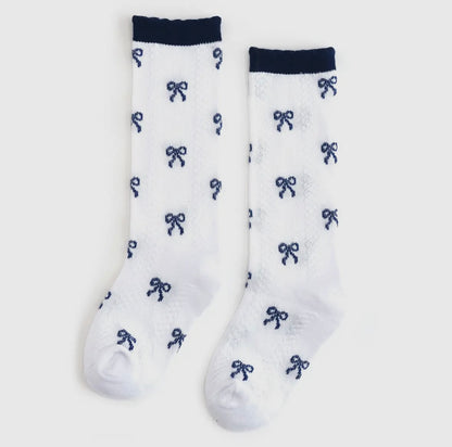Little Stocking Co. Navy Bow Socks