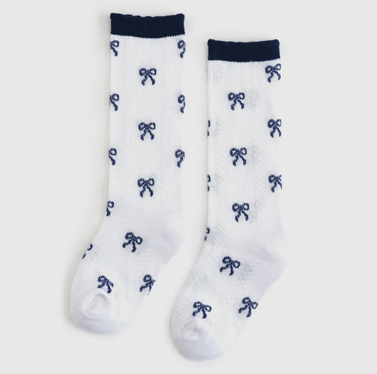 Little Stocking Co. Navy Bow Socks