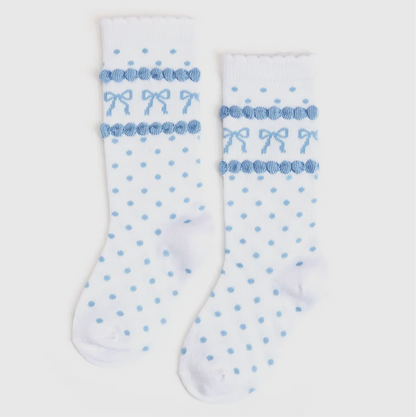 Little Stocking Co. Blue Bow Socks