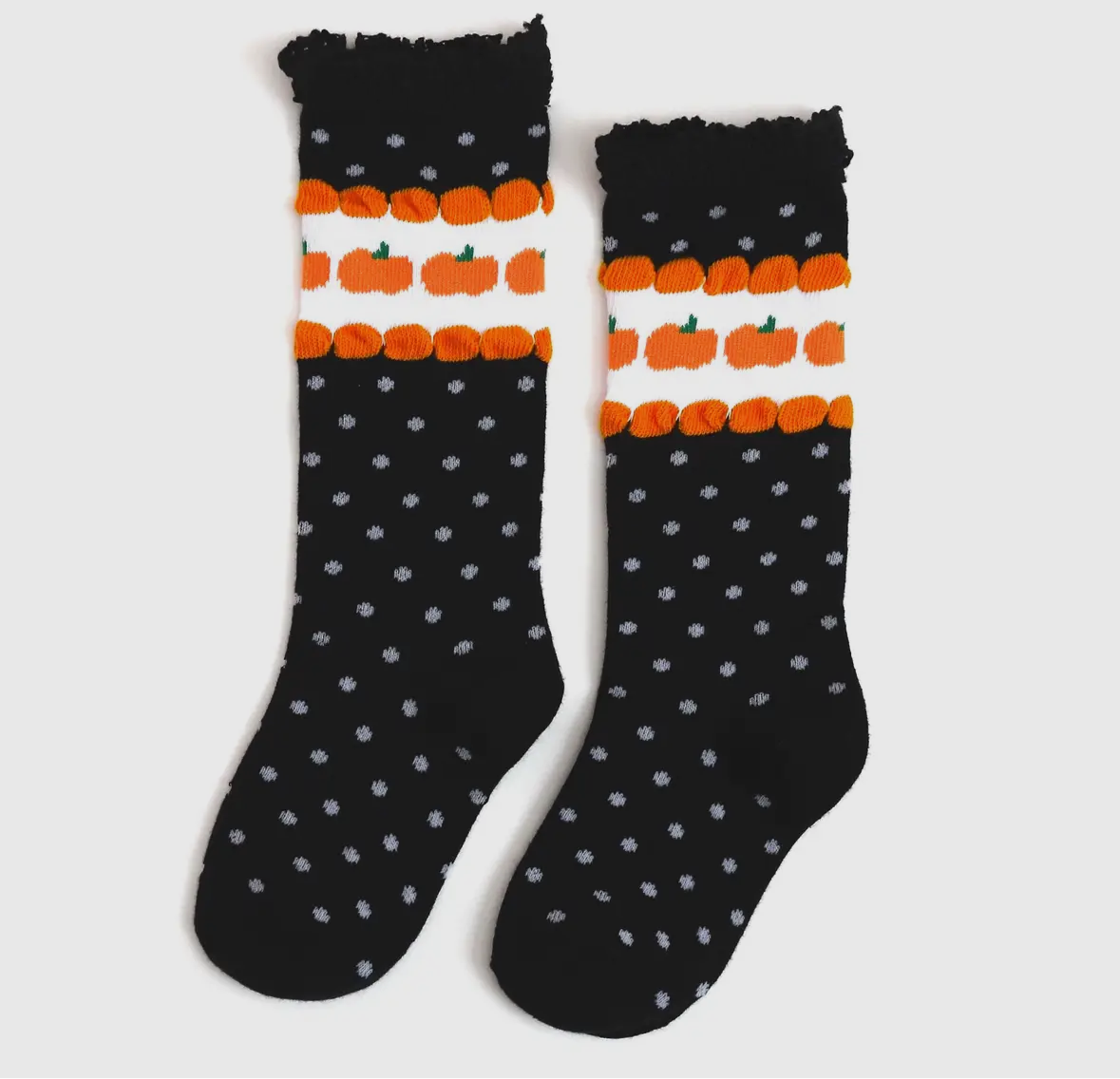 Little Stocking Co. Pumpkin Dot Knee Socks