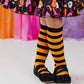 Little Stocking Co. Orange/Black Knee Socks