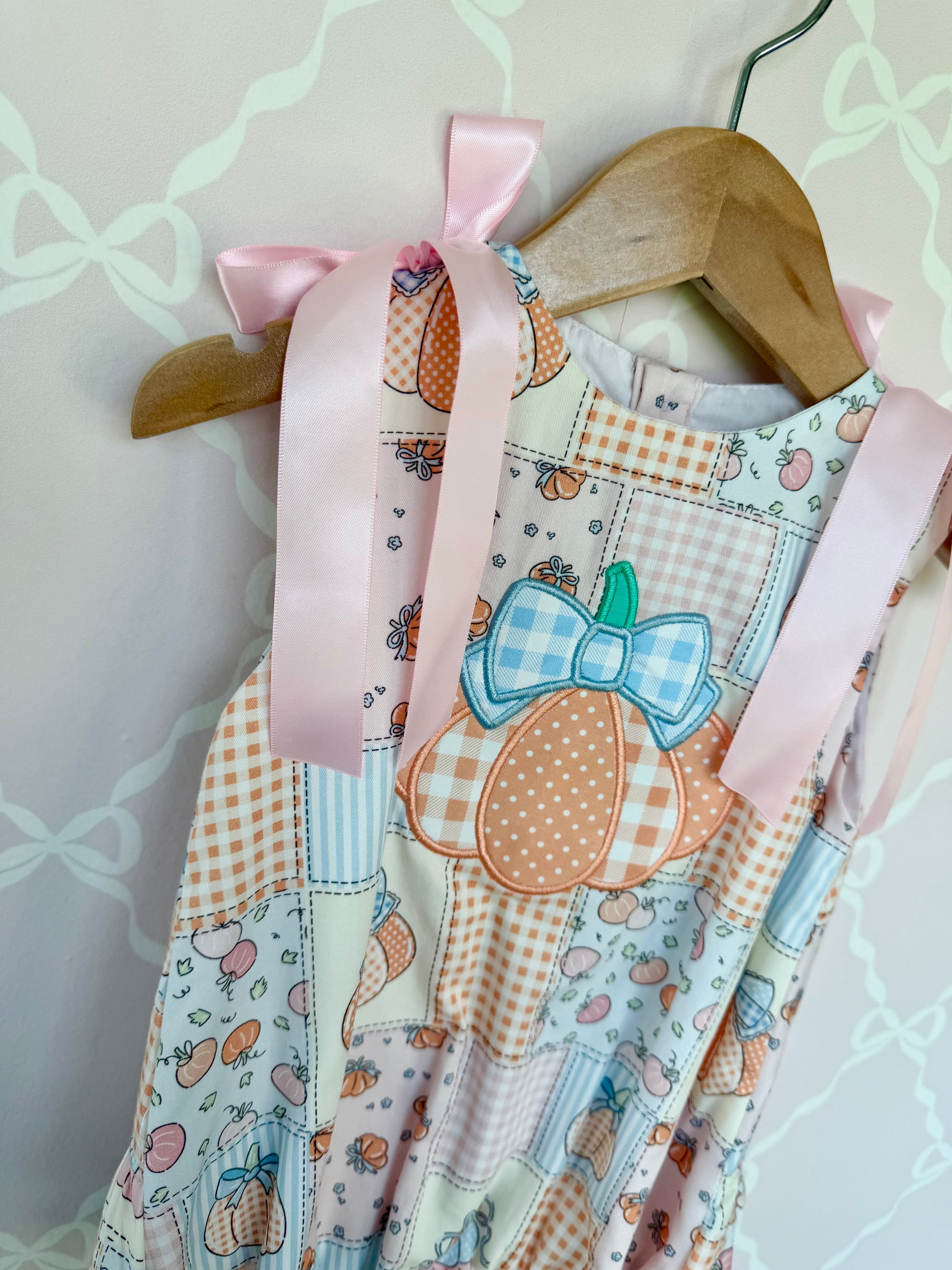 Patchwork Pumpkin Short Sleeve Bubble